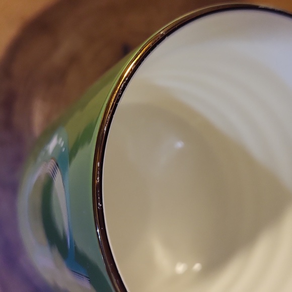 OPALHOUSE XL stoneware tea coffee mug letter G Monogram green gold - Picture 8 of 8